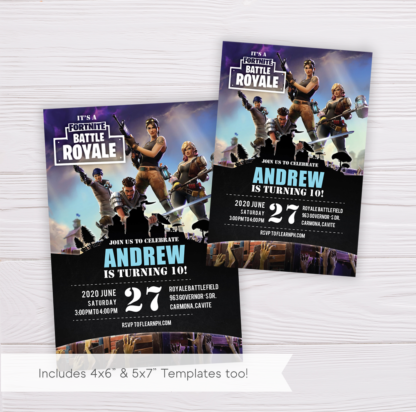 Fortnite Birthday Invitation Template