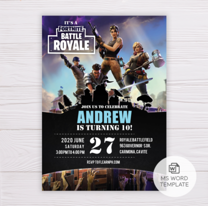 Fortnite Birthday Invitation Template