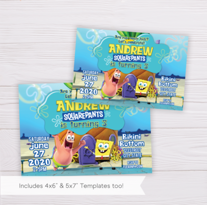 SpongeBob SquarePants Birthday Invitation Template