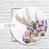 Stag Deer with Flowers Watercolor Graphic Wall Art Room Decor