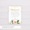 Watercolor Blush Flowers with Gold Frame Wedding Invitation Suite Template - Thank You Card