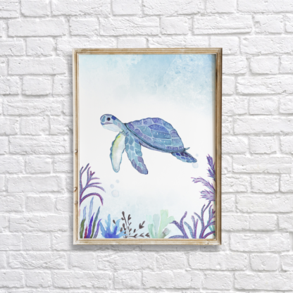 Watercolor Under The Sea Sea Turtle Wall Art/Decor Printable