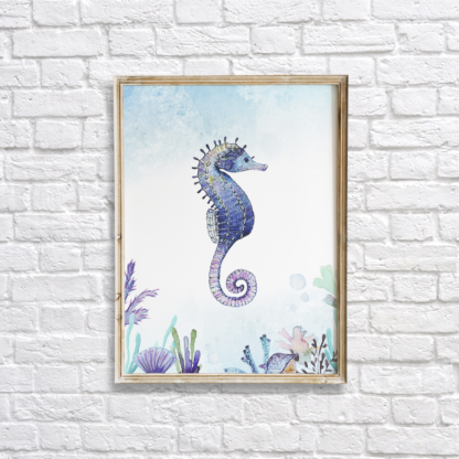 Watercolor Under The Sea Seahorse Wall Art/Decor Printable