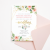 Wedding Invitation Template Set (Blush Flowers/Floral & Gold Frame)