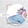 Whale with Flowers Watercolor Graphic Wall Art Room Decor