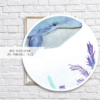 Whales Under the Sea Watercolor Graphic Wall Art Room Decor