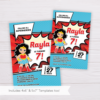 Wonder Woman Birthday Invitation Template