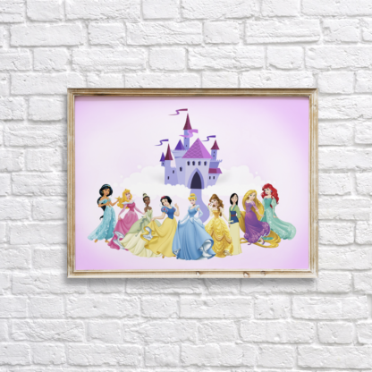 Disney Princesses DIY Wall Art Room Decor Printable - Pink
