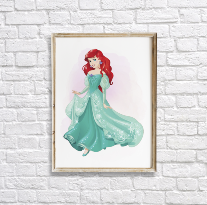 Little Mermaid Princess Ariel Wall Art Room Decor Printable