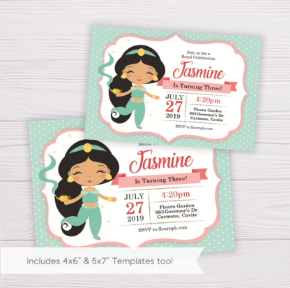 Princess Jasmine of Birthday Invitation Template
