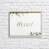 Blessed in Gold Wall Room Decor with Watercolor Leaves Printable
