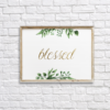 Blessed in Gold Wall Room Decor with Watercolor Leaves Printable