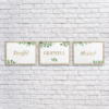 Thankful, Grateful, Blessed in Gold Wall Room Decor with Watercolor Leaves Printable