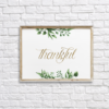 Thankful in Gold Wall Room Decor with Watercolor Leaves Printable