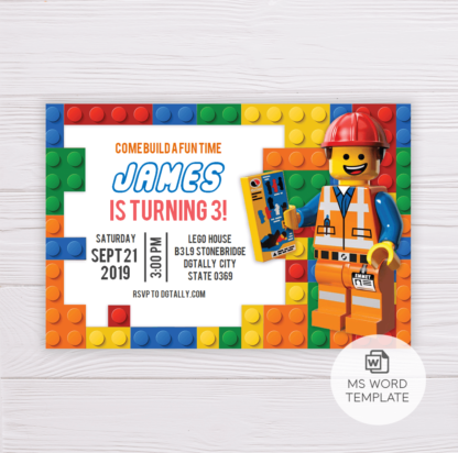 Lego Invitation Template