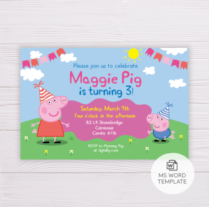 Peppa Pig Invitation Template
