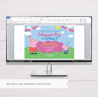 Peppa Pig Invitation Template