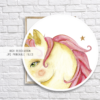 Unicorn with Flowers Watercolor Graphic Wall Art Room Decor
