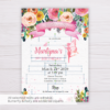 Fairy Invitation Template with Colorful Watercolor Flowers/Floral