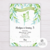 Fairy Butterfly Invitation Template with Watercolor Leaves