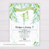 Fairy Butterfly Invitation Template with Watercolor Leaves