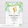 Gold Fairy Butterfly Invitation Template with Watercolor Leaves