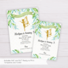 Gold Fairy Butterfly Invitation Template with Watercolor Leaves