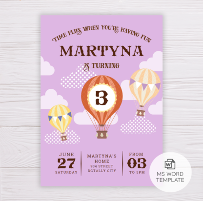 Hot Air Balloon Invitation Template