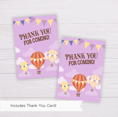 Hot Air Balloon Thank You Card