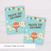 Hot Air Balloon Thank You Card