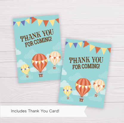 Hot Air Balloon Thank You Card