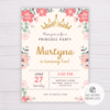 Pink Flowers/Floral Princess Invitation Template
