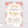 Pink Flowers/Floral Princess Invitation Template