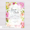 Pink Flowers/Floral Save the Date Template
