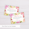 Pink Flowers/Floral Wedding Thank You Card Template