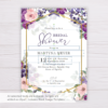 Purple & Blush Flowers Floral Bridal Shower Invitation Template