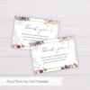 Purple & Blush Flowers Floral Thank You Card Template