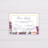 Purple & Blush Flowers Floral Wedding Invitation Set Template - RSVP Card