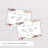 Purple & Blush Flowers Floral Wedding Thank You Card Template