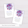 Purple Flowers/Floral Bridal Shower Thank You Card Template