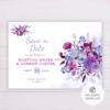 Purple Flowers/Floral Save the Date Template