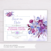 Purple Flowers/Floral Save the Date Template