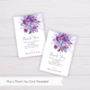 Purple Flowers/Floral Wedding Thank You Card Template