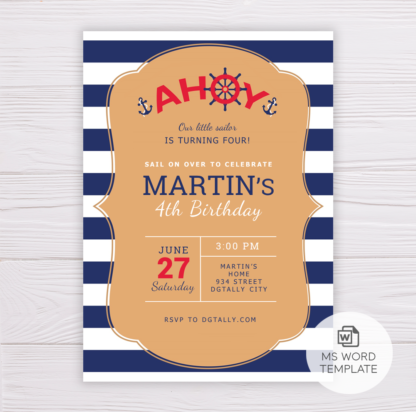Sailor Invitation Template