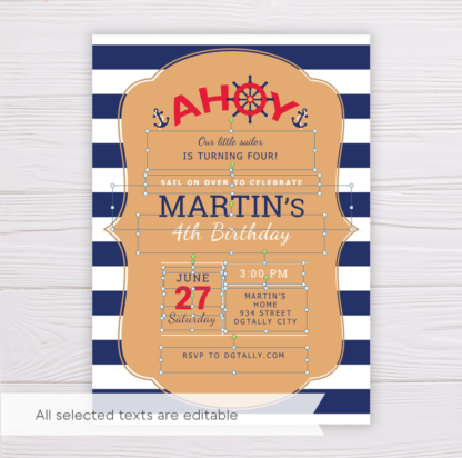 Sailor Invitation Template