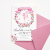 Fairy Invitation with Blush Flowers/Floral Wreath