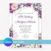 Debut Invitation Template – Purple & Blush Flowers/Floral