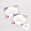 Purple and Blush Flowers Baby Shower Thank You Card Template