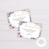 Purple and Blush Flowers Thank You Card Template