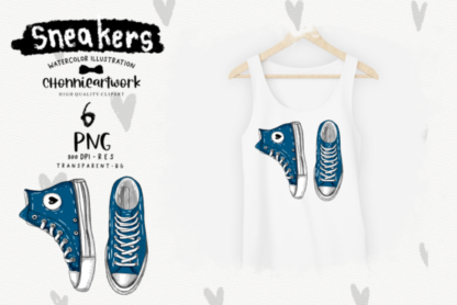 Watercolor Sneakers Graphics Clipart
